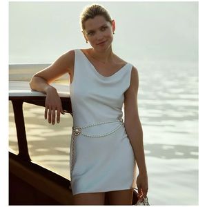 NORMA KAMALI Maria Mini Dress, Snow White, Medium